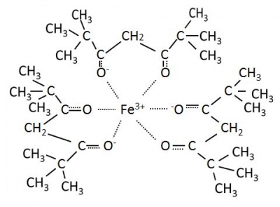 Tris(2,2,6,6-tetramethyl-3,5-heptanedionato)iron, m.p. 179-185°C