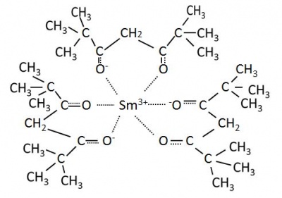 Tris(2,2,6,6-tetramethyl-3,5-heptanedionato)samarium, m.p. 191-193°C