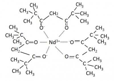 Tris(2,2,6,6-tetramethyl-3,5-heptanedionato)neodymium, m.p. 209-212°C