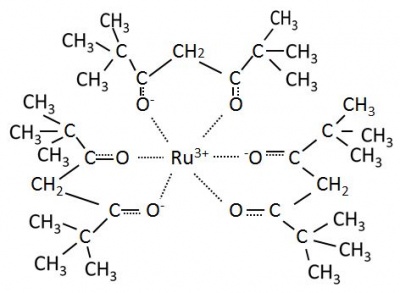 Tris(2,2,6,6-tetramethyl-3,5-heptanedionato)ruthenium, m.p. 210-213°C