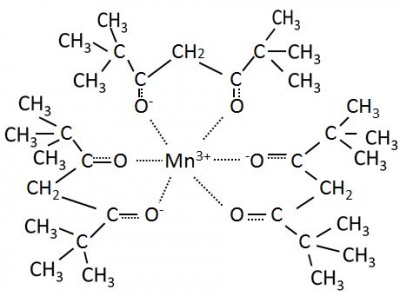 Tris(2,2,6,6-tetramethyl-3,5-heptanedionato)manganese, m.p. 165°C