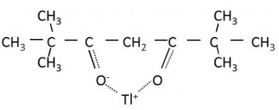 (2,2,6,6-tetramethyl-3,5-heptanedionato)thallium, m.p. 159-164°C