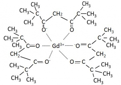 Tris(2,2,6,6-tetramethyl-3,5-heptanedionato)gadolinium, m.p. 178-183°C 