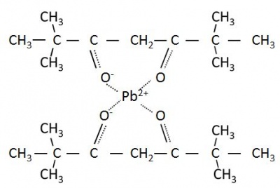 Bis(2,2,6,6-tetramethyl-3,5-heptanedionato)lead, m.p. 126-128°C, b.p. 325°C