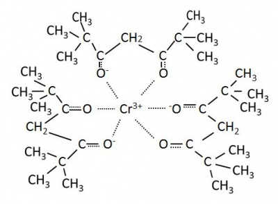 Tris(2,2,6,6-tetramethyl-3,5-heptanedionato)chromium, m.p. 228-230°C, b.p. 270°C
